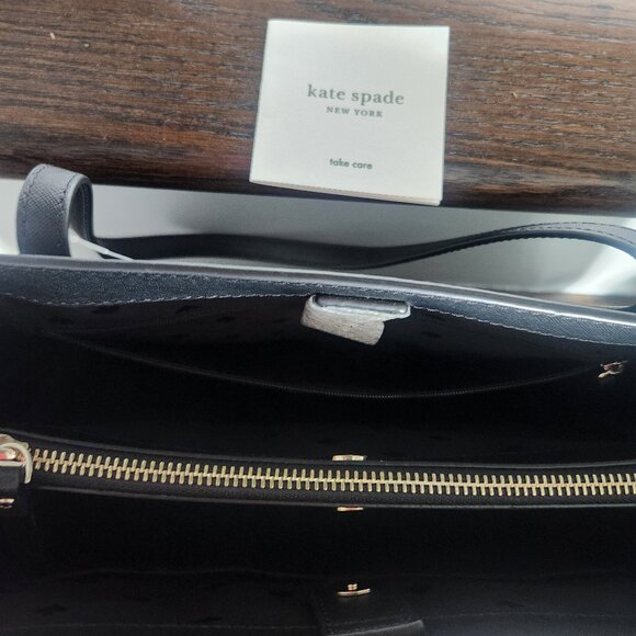 NWT KATE SPADE-MAIDEN WAY-Tote Bag-100% Leather-Saffiano-Black $398 Retail - Picture 11 of 16